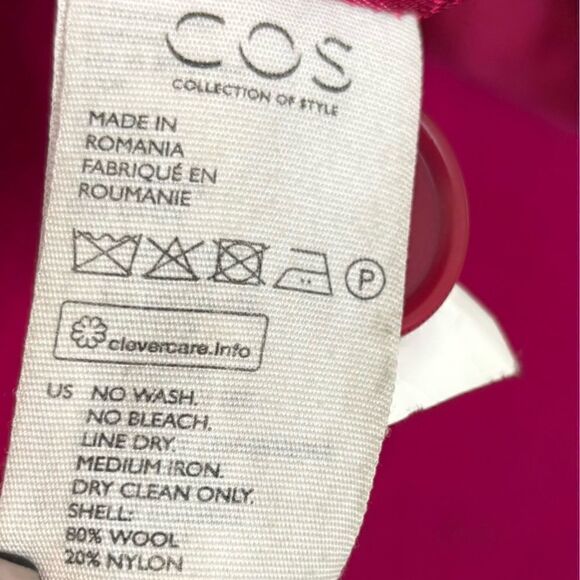 COS Wool blend coat in Magenta - Picture 6 of 8